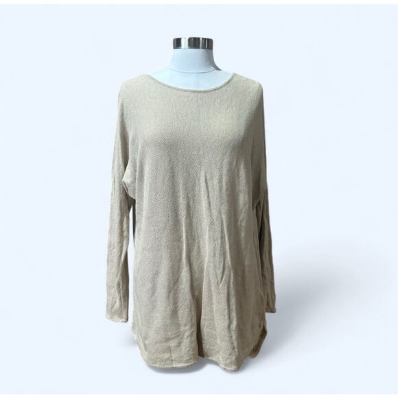Michael Kors Large Tan Thin Knit Sweater Top - Picture 1 of 10